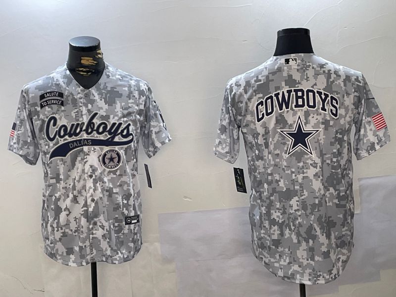 Men Dallas Cowboys Blank Nike Arctic Camo 2024 Salute to Service Limited NFL Jersey style 6->dallas cowboys->NFL Jersey